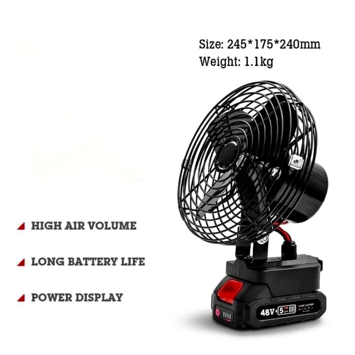 POWERFUL Portable Battery Fan 8″ 48v