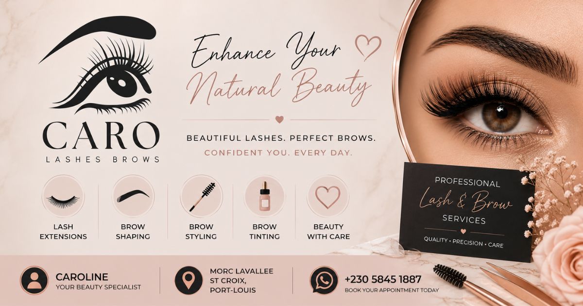 Caro Lashes Brows – Eyelash Extensions, Lash Lift and Brow Lift in Port Louis