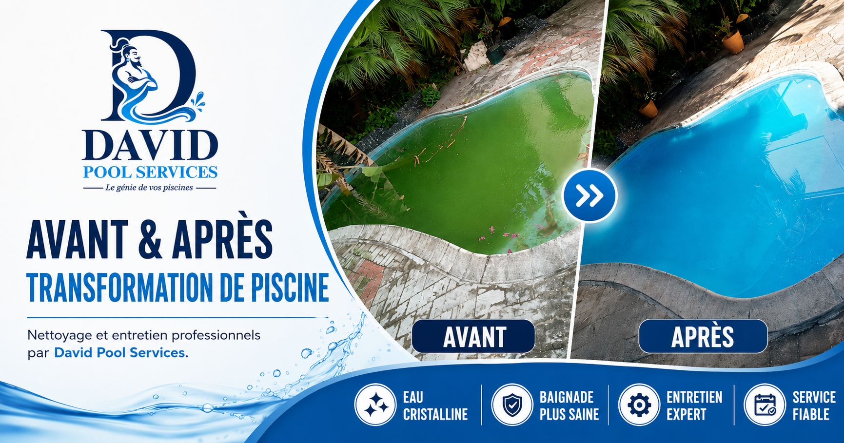 Nettoyage de Piscine Avant et Après  à travers l’île Maurice